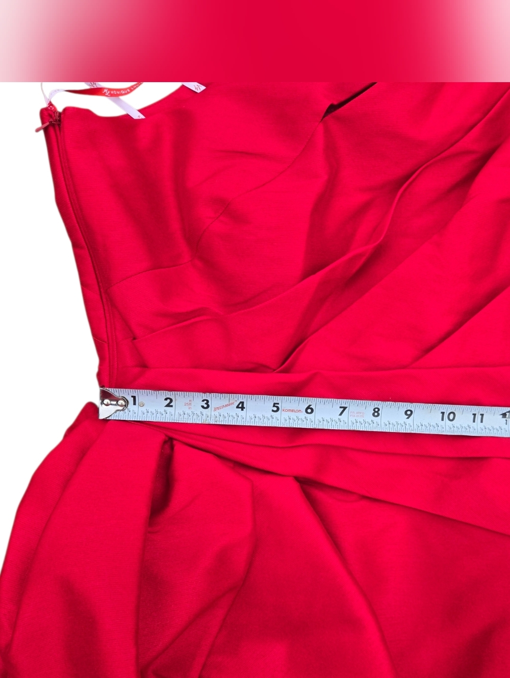 Monique Lhuillier red gown One Strap Mermaid Size 14 Dress In Red - Picture 3 of 16